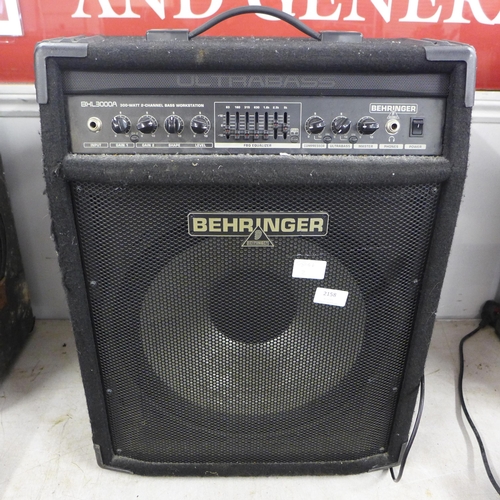 2158 - Behringer Ultrabass BXL3000A 300w 2 channel bass work station speaker and Behringer Eurodesk MX 2442... 