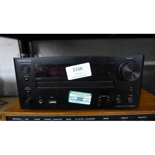 2166 - Stereo equipment including Onkyo compact CD player, Sony TA-70 integrated amplifier, Marantz 5050M s... 