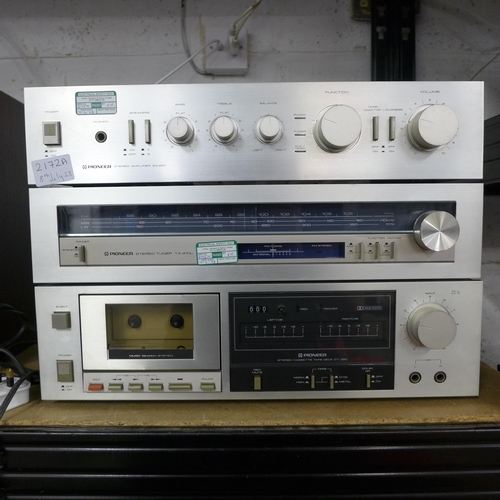 2172A - Vintage Pioneer separates, SA-420 stereo amplifier, CT-320 cassette deck and TY-410L stereo tuner