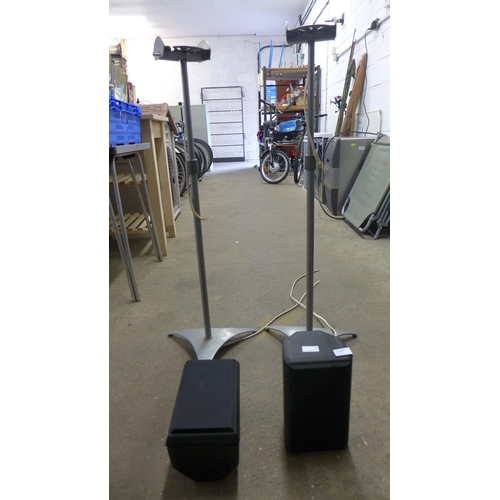 2180 - Pair of Mission speakers & industrial stands