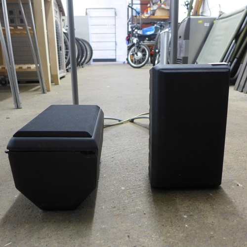 2180 - Pair of Mission speakers & industrial stands