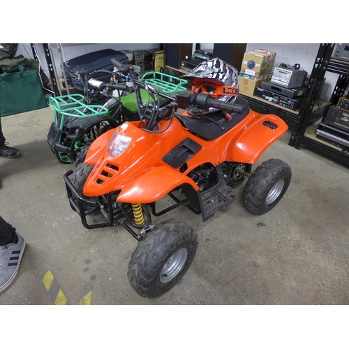 2192 - Red quad bike with electric start and helmet -W (seen running)