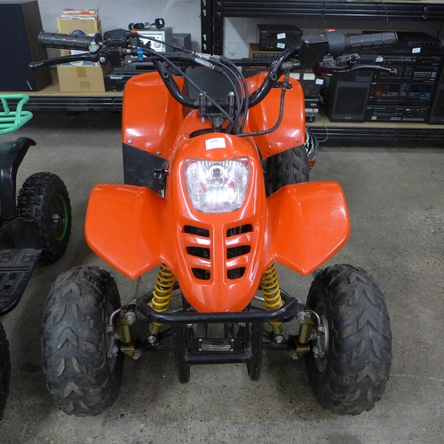 2192 - Red quad bike with electric start and helmet -W (seen running)