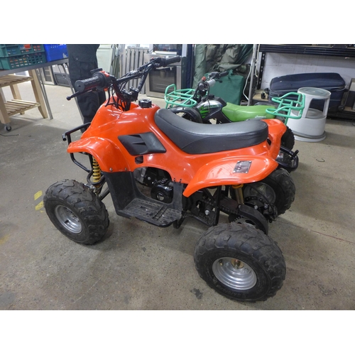 2192 - Red quad bike with electric start and helmet -W (seen running)