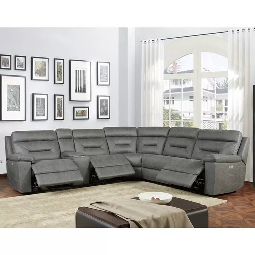 3236 - Gilman Creek Justin Grey Fabric Power Reclining Sectional 6pc Sofa (296-425) Original RRP £1,799.98 ... 