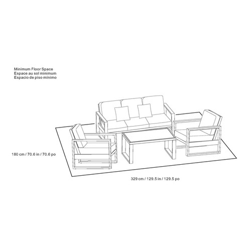 3237 - Agio Turin 4 piece Patio Deep Seating Set, original RRP £1083.33 + vat (295-34) *This lot is subject... 