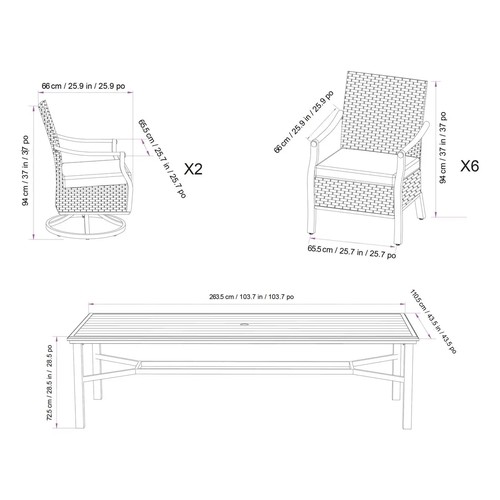 3238 - SunVilla Lago Brisa 9 Piece Woven Dining Set and Cover, original RRP £2083.33 + vat (295-56) *This l... 