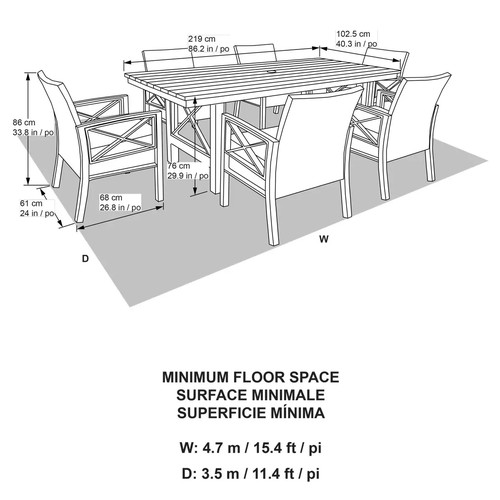 3258 - Ove Decors Austin 7 piece Dining Set and Cover, original RRP £1416.66 + vat (295-43) *This lot is su... 