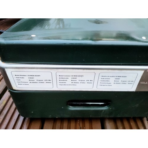 2401 - 2 Burner & grill portable camping cooker (model CE WGB-602SPL) with 12.8kg flo gas burner bottle