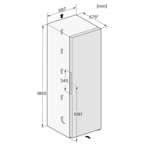 3036 - Miele Clean Steel Freestanding Tall Fridge, E Rated (Model: KS4383ED) original RRP £891.66 + vat (29... 