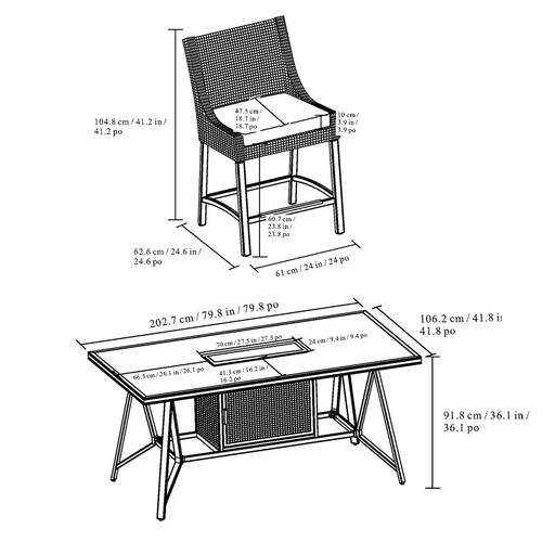 3040 - Agio Portland 7 piece High Dining Fire Set and Cover, original RRP £1666.66 + vat (295-45) *This lot... 