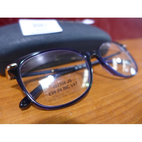 3063 - Aspinal blue plastic glasses With Case  (296-54)   * This lot is subject to vat