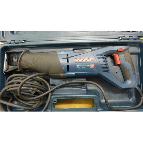 2015 - Bosch Professional GSA1100E heavy duty reciprocating saw in case - W (240v, 1100w)