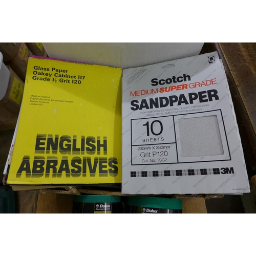 2037 - Box of nails & screws & box of various sandpaper