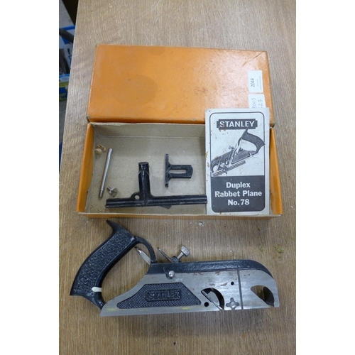 2048 - Stanley No. 78 rabbet plane in original box