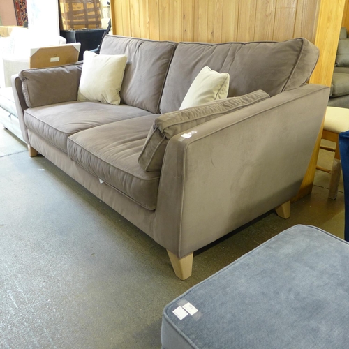 1348 - A Barker and Stonehouse mink velvet upholstered four seater sofa RRP £1035