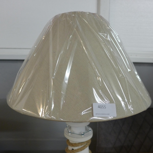 1350 - A lighthouse table lamp with cream shade H50cm (789618)