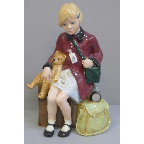 604 - A Royal Doulton figure, The Girl Evacuee, with certificate