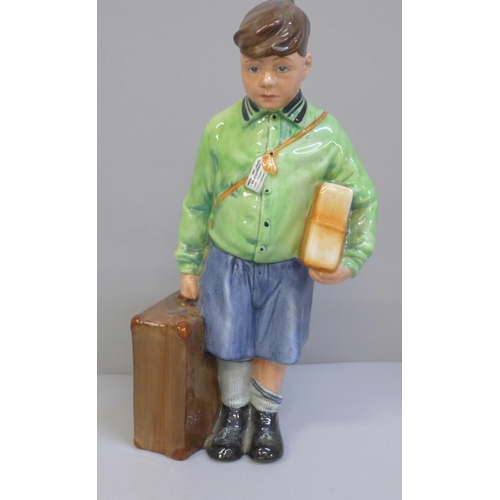 605 - A Royal Doulton figure, The Boy Evacuee, with certificate