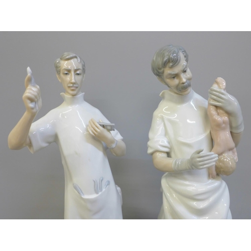 607 - Two Lladro figures of doctors