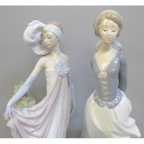 617 - Two tall Lladro figures of ladies