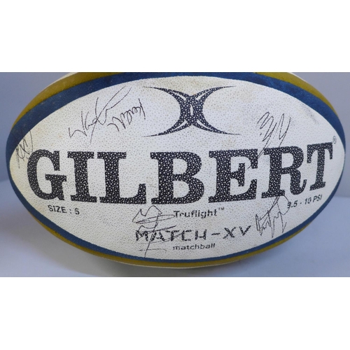 632 - A signed Anglo Welsh Cup rugby match ball