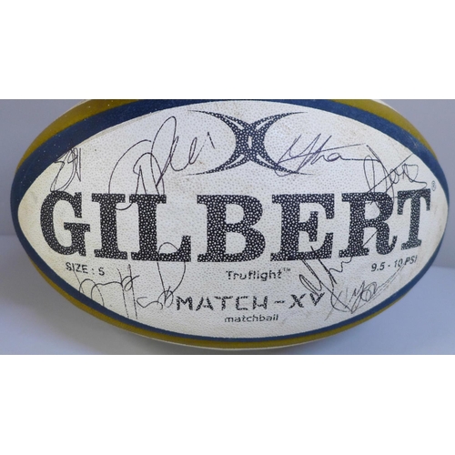 632 - A signed Anglo Welsh Cup rugby match ball