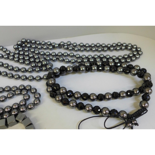 668 - Twelve hematite necklaces