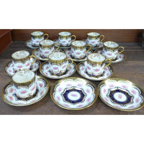 681 - Paragon China coffee cans and saucers, one cup and one saucer a/f