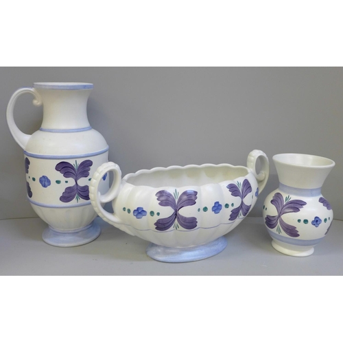 698 - Three items of E.Radford hand painted pottery