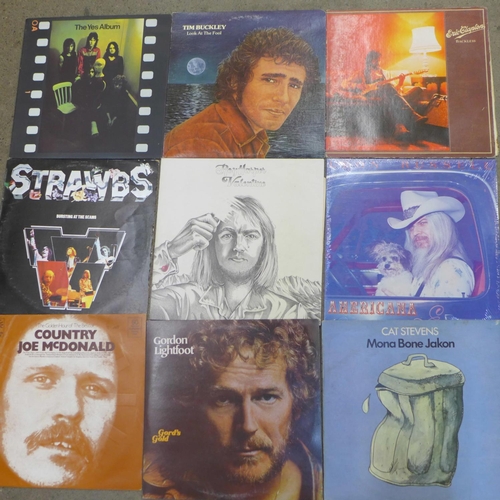 699 - Twelve 1970s LP records, Yes, Steely Dan, Eric Clapton, etc.