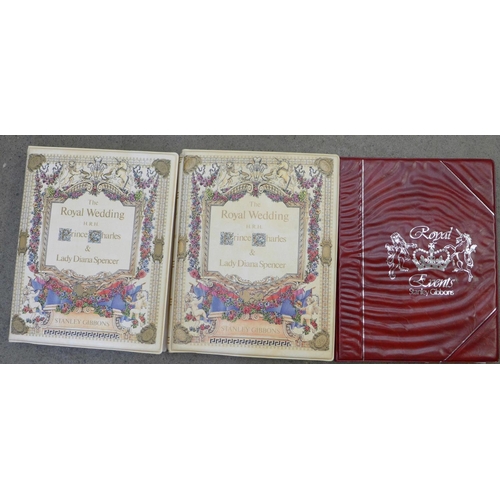 702 - Two Stanley Gibbons Royal Wedding 1981 stamps and covers and one other album of Royal Commemoratives