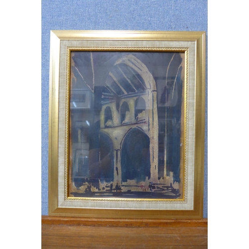 16 - John Pooler, Salle Church, Norfolk, watercolour, framed