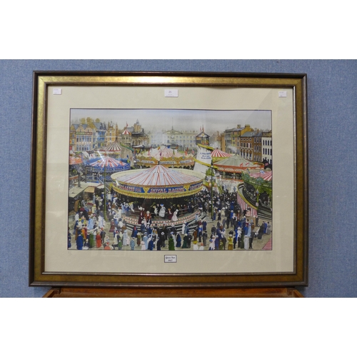 25 - A H.H. artists proof print of Goose Fair, 1907, framed