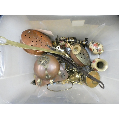 356 - Assorted brass and copperware