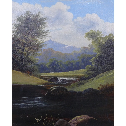 43 - J. Gill, pair of landscapes, oil on canvas, 59 x 49cms, framed