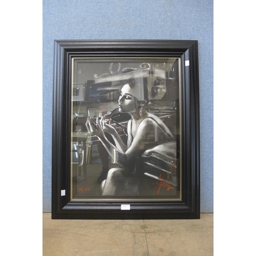 6 - A signed Fabian Perez limited edition giclee print on canvas, Darya In Car With Lipstick, 60 x 44cms... 