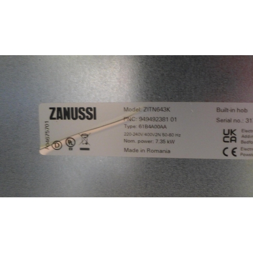 3014 - Zanussi Hob2Hood 4 Zone Induction Hob H44xW590xD520  - Model no  ZITN643K , Original RRP £249.17 inc... 