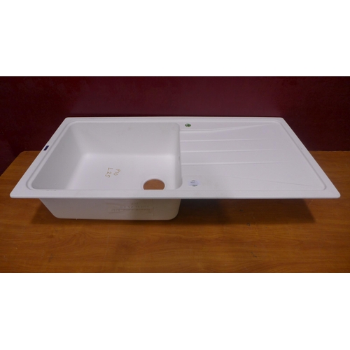 3055 - Blanco White Composite Sink With Drainer (400-25)  * This lot is subject to vat