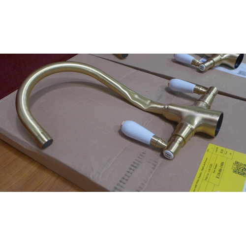 3060 - 2 Fortuna Taps Bronze with White Handles - (One Damaged) - High/Low Pressure  - Model no  64FS544ELR... 