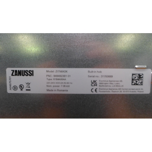 3065 - Zanussi Hob2Hood Induction Hob H44xW590xD520  - Model no  ZITN643K , Original RRP £249.17 inc. vat (... 