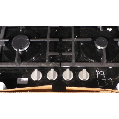 3085 - Bosch Gas on Glass 4 Burner Hob  H45xW590xD520   -  Model No  PNP6B6B90  , Original RRP £374.17  inc... 