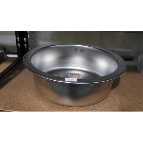 3088 - 450mm Installation Round Stainless Steel Sink  -  Model No  1008987  , Original RRP £25.00  inc. vat... 