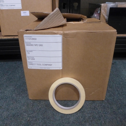 3107 - 144 Rolls of 12mm x 5m Masking Tape  (401 - 76)   * This lot is subject to vat