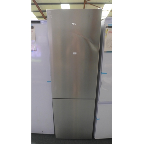 3135 - AEG Freestanding 60/40 Fridge Freezer H1860xW595xD650   -  Model No  RCB632E4MX  , Original RRP £665... 