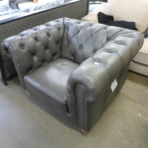 1421 - New Allington Grey Leather Armchair, original RRP £958.33 + VAT (4171-13) *This lot is subject to VA... 