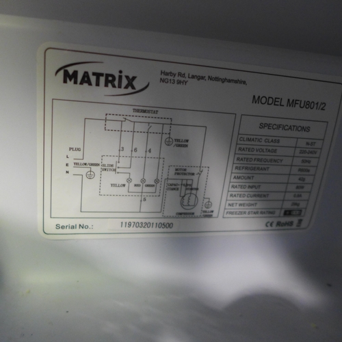 3173 - Matrix Integrated Under Counter Freezer H818xW596xD550  - Model no  MFU801 , Original RRP £258.33 in... 