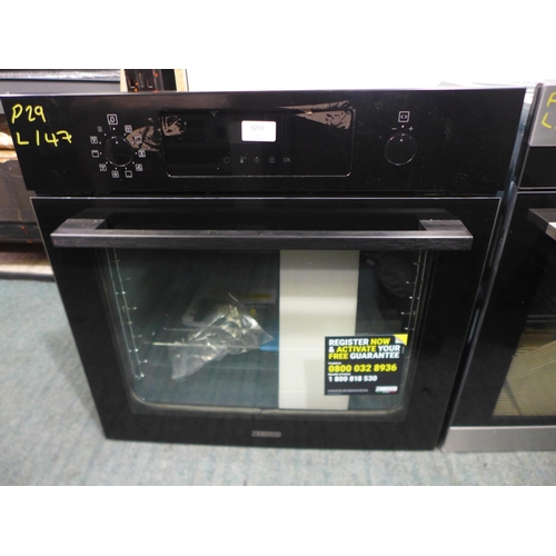 3233 - Zanussi Single Pyrolytic Oven  - Black H594xW594xD568  - Model no  ZOPNX6KN , Original RRP £440.84 i... 