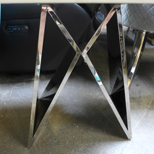 1481 - A 55cm marble topped lamp table with chrome base * this lot is subject to VAT