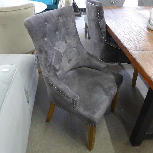 1498 - A Maryana 1.80m dining table and bench with a pair of Jaipur dark grey velvet dining chairs * this l... 